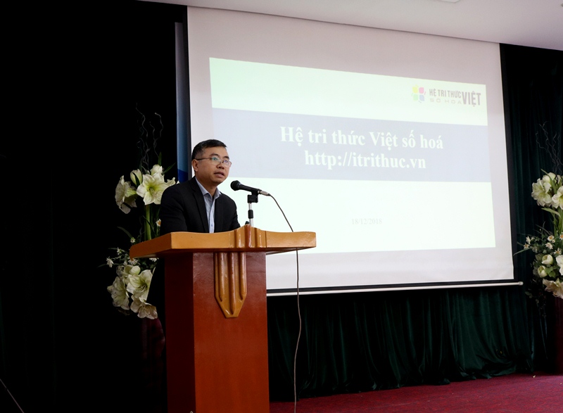 Ths.Đào Mạnh Thắng - Phó Cục trưởng Cục Thông tin KH&CN Quốc gia với bài chia sẻ “Hệ tri thức Việt số hóa”
