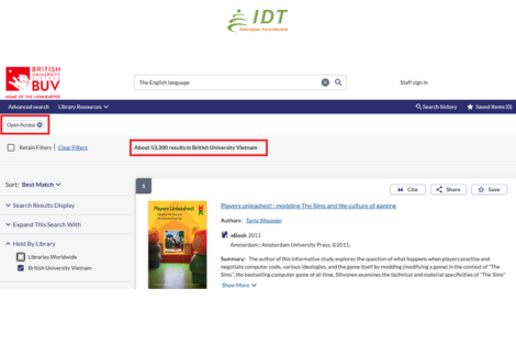 Hình Ảnh Kết Quả Tìm Kiếm Tích Hợp Nội Dung Open Access