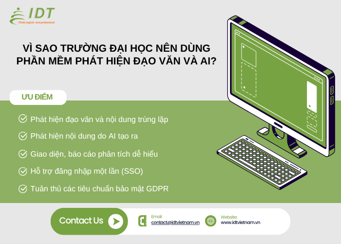 VÌ SAO TRƯỜNG ĐẠI HỌC NÊN SỬ DỤNG PHẦN MỀM PHÁT HIỆN ĐẠO VĂN VÀ AI? 